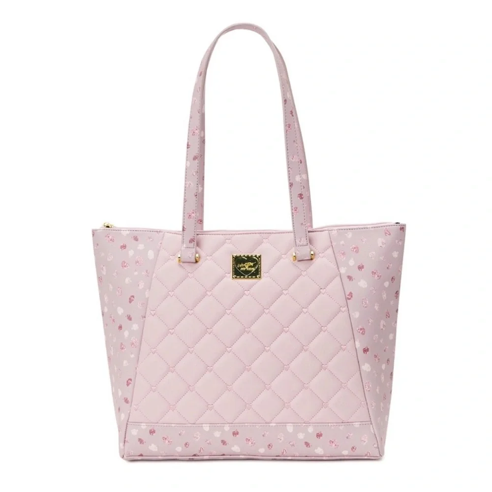 Betsey Johnson Pink Quilted Tote with Floral Print NWT